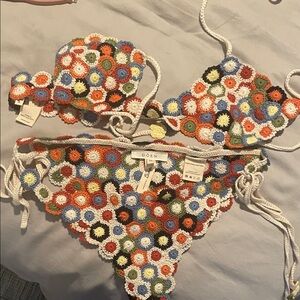 Doen Red and Blue Polka Dot Hair Accessories